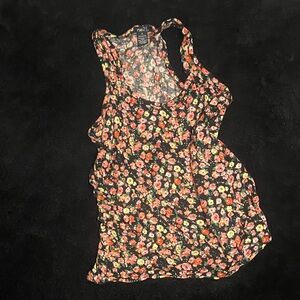 Rue21 Black Floral Tank Top